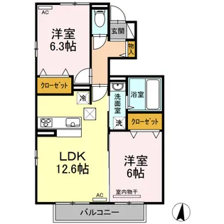 レジデンス かえで【1階】の間取り