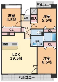 労住協千舟町ハイツ【6階】の間取り