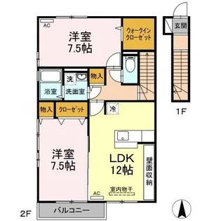 グランドソレーユTOYOTA B棟【2階】の間取り