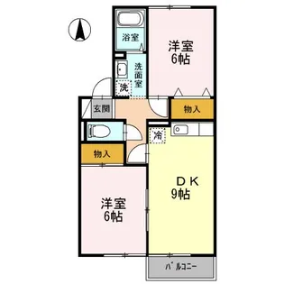 カルフール松本A【A202号室】の間取り
