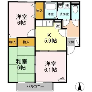 コーポ・サウスウインド【203号室】の間取り