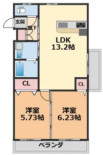 ひかりハイツ石手川・【801号室】の間取り