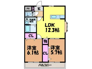 リバーサイドマンション【3階】の間取り