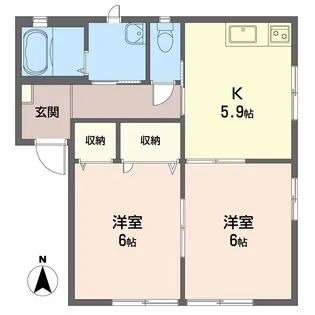 シャーメゾン野中AB【A102号室】の間取り