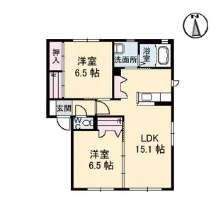 グランマスト古川北B棟【B102号室】の間取り