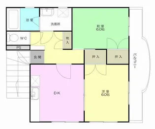 ワンカラー北斎院【102号室】の間取り