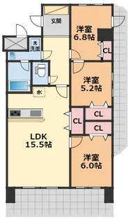 ブライムタワー古川【1201号室】の間取り