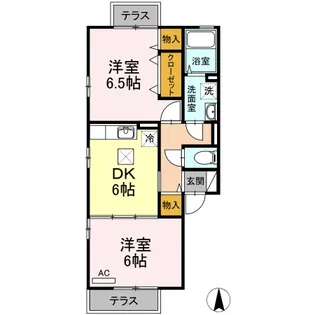 アベニュー北野D棟・【1階】の間取り