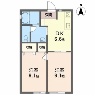 メゾン北野Ⅲ A・B棟【A102号室】の間取り
