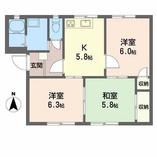 フレグランス関谷 A棟【A102号室】の間取り
