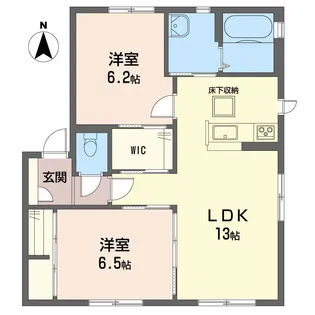 ハーミテージ C棟【C201号室】の間取り