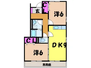 Leafy Tree 久万ノ台【101号室】の間取り