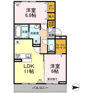 カーサデルソーレ【302号室】の間取り