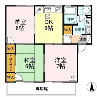 コンフォートB棟【101号室】の間取り