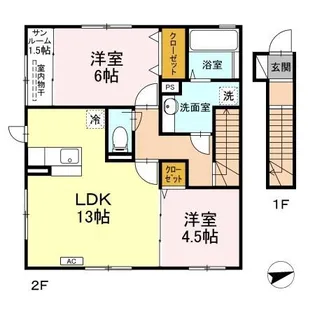 シャルマンコート【2階】の間取り