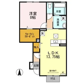 スピリトーゾ A・B棟【B102号室】の間取り