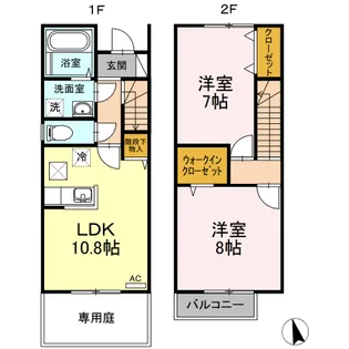 愛媛県松山市久万ノ台【テラスハウス】の間取り