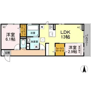 プレジデント持田 A棟【1階】の間取り