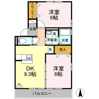 ベイリーフ河部A・B【1階】の間取り