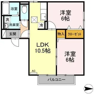 リヴェール チカ A・B棟【1階】の間取り
