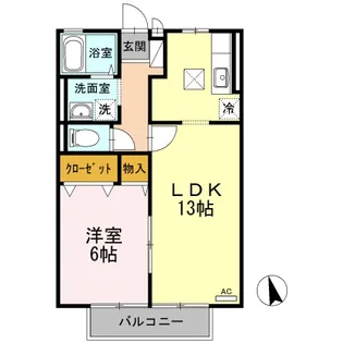 ローズハイツ C棟【C102号室】の間取り