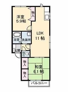 アイリス川原【2階】の間取り