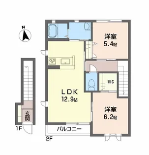 モダンヴィレッジ【2階】の間取り