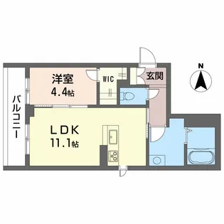 リアン勝山【2階】の間取り