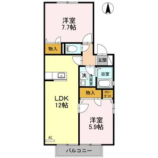 リヴェール馬木【2階】の間取り