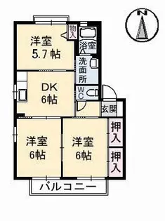 Pomme de Pin A棟【2階】の間取り