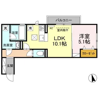 D-room元町【103号室】の間取り