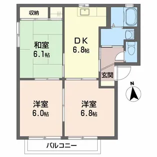 メゾン志津川【1階】の間取り