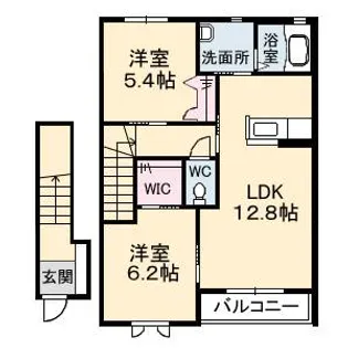 テラスコート東垣生A【A202号室】の間取り