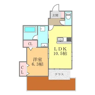 パルタージュ一里木【1階】の間取り