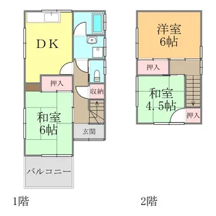 愛媛県松山市古川西1丁目【一戸建】の間取り