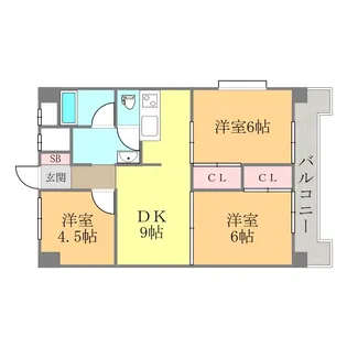 フェリオ市駅西Ⅰ【1006号室】の間取り