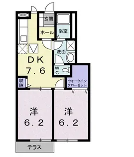 エスポワールシテイA【1階】の間取り