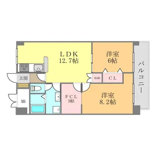 カーサグラン余戸【601号室】の間取り