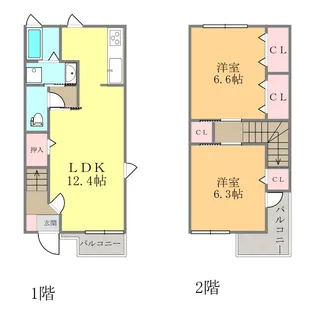 シャン・マンダリーヌ【A102号室】の間取り