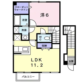 1LDKの間取り画像