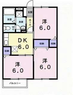 パルシャス野本 Ⅱ【2階】の間取り