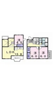 シャン・マンダリ−ヌM A【1階】の間取り