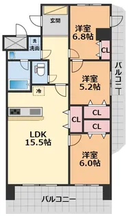 ブライムタワー古川【601号室】の間取り
