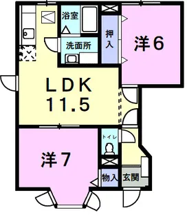 アメニティパレスK B【1階】の間取り