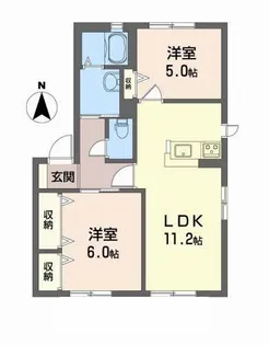リヴェール西山【1階】の間取り