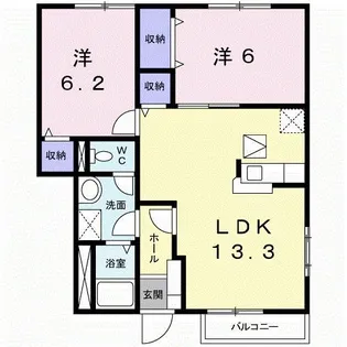 シトラス・ヴィレッジB【1階】の間取り
