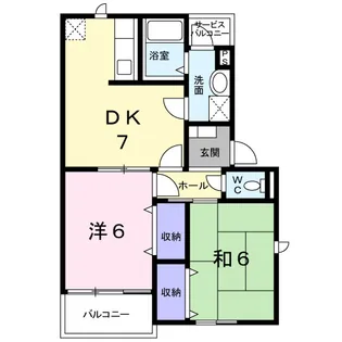 2DKの間取り画像
