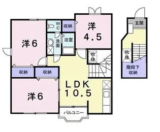 カーサ・ビエント【2階】の間取り