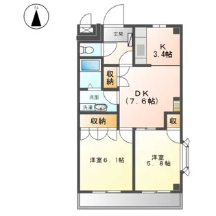 シャルムガーデンK【2階】の間取り