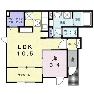 グローブジェルメ【1階】の間取り